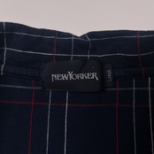 NEWYORKER ニューヨーカー チャック柄 コットン 半袖シャツ L/ネイビー