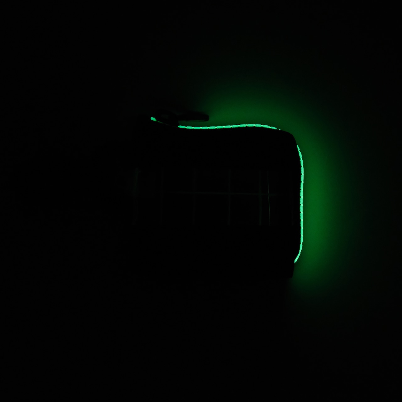 vibram micro case (black×clear) with white glowing zip