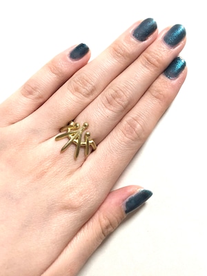 【TAMARI】Raw brass Tree bark ring