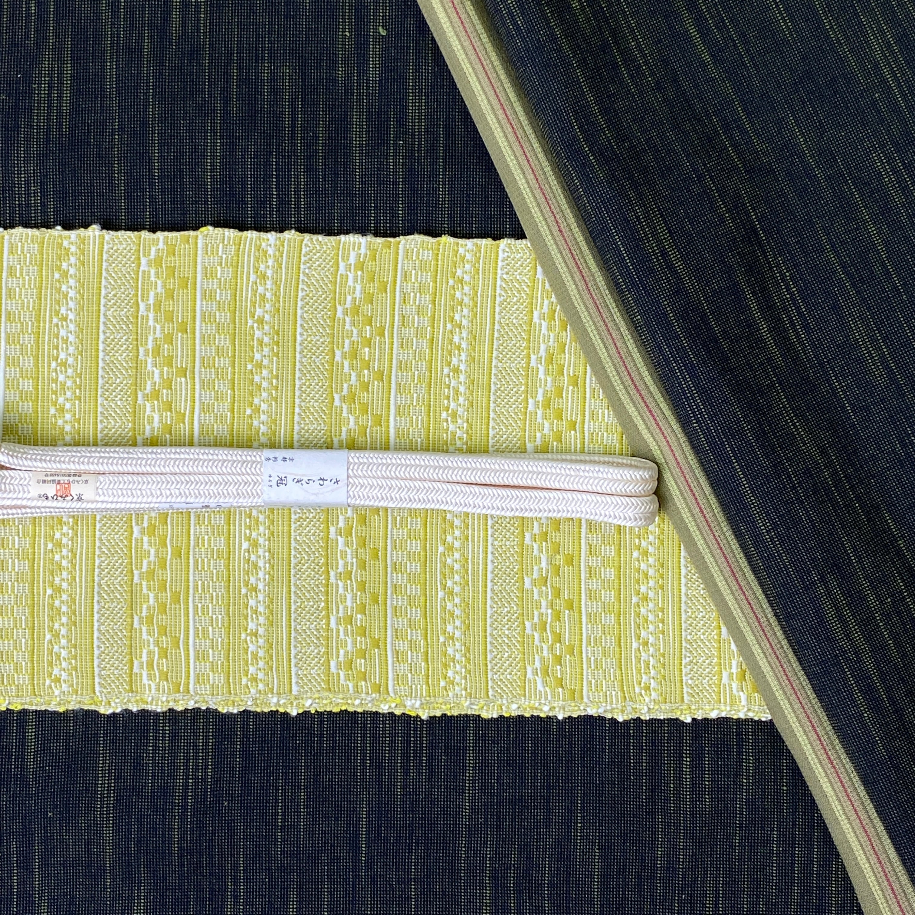 誂え品】保多織の長襦袢 縞 オリーブ | きもののここち 透佳