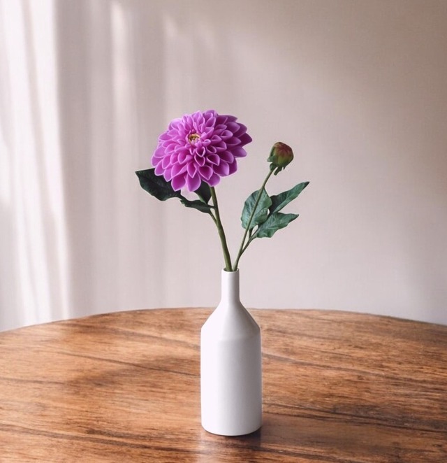 ◆粘土のお花◆　ダリア　パープル　波佐見焼　D1084