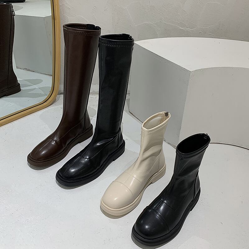 ブーツカジュアルバックジッパーレッド 靴 シューズ フェイクシューズ38182779238