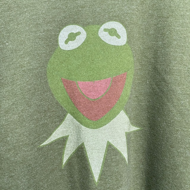 Kermit the Frog カーミット プリントリンガーTシャツ 緑 L