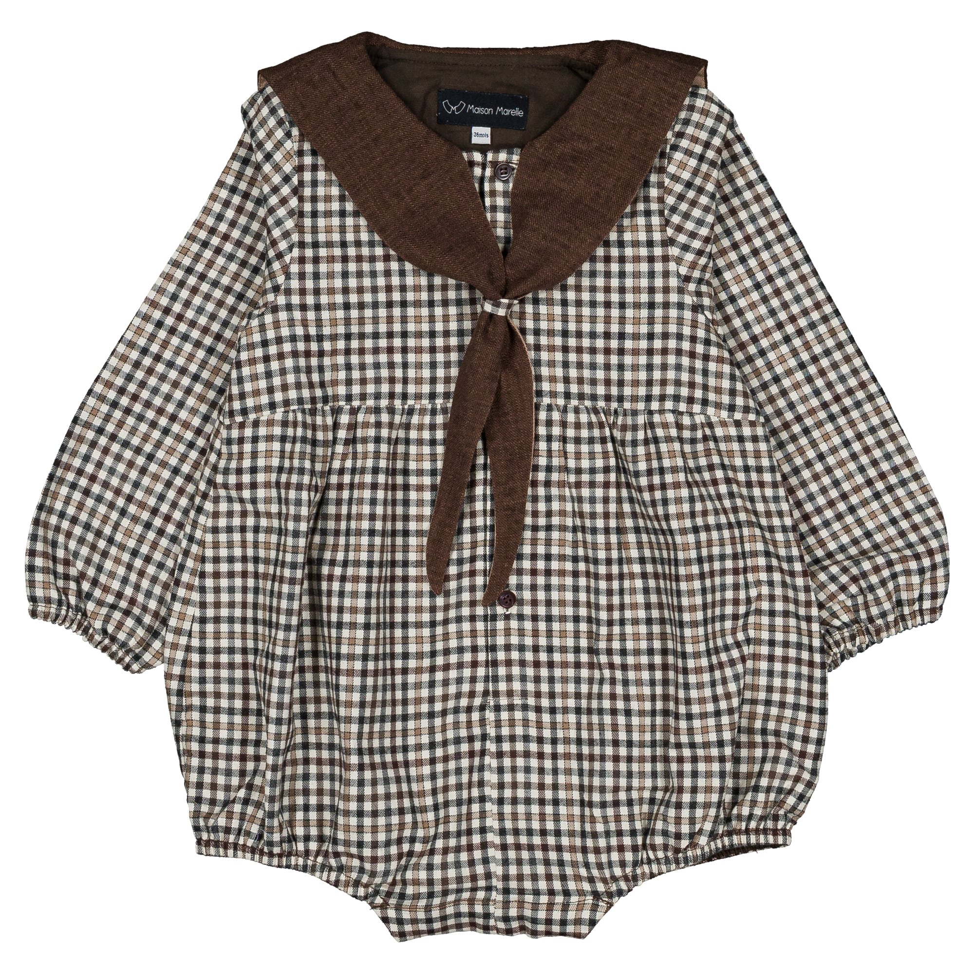 Maison Marelle / Romper CAMBON - brown collar | cocoiro