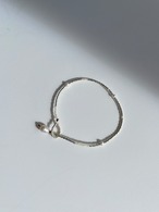 パールの留め具のビーズブレスレット〈シルバーベース〉