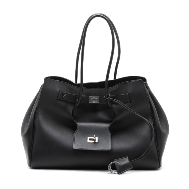 Rare◇BALENCIAGA Leather Tote Bag Black 875