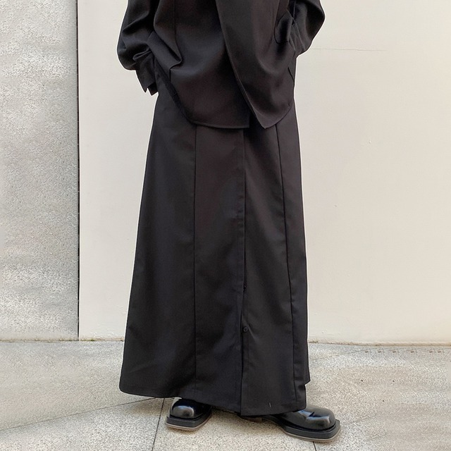 【之】★ワイドパンツ★ブラック ファスナー デザイン メンズ 中国ファッション kore