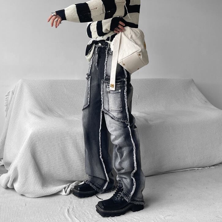 drip ダメージデニム mnml スリムフィットダメージジーンズusドリップ