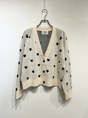 margaux vintage　ハート柄Vネックカーディガン