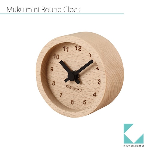 KATOMOKU mini round clock km-26黒