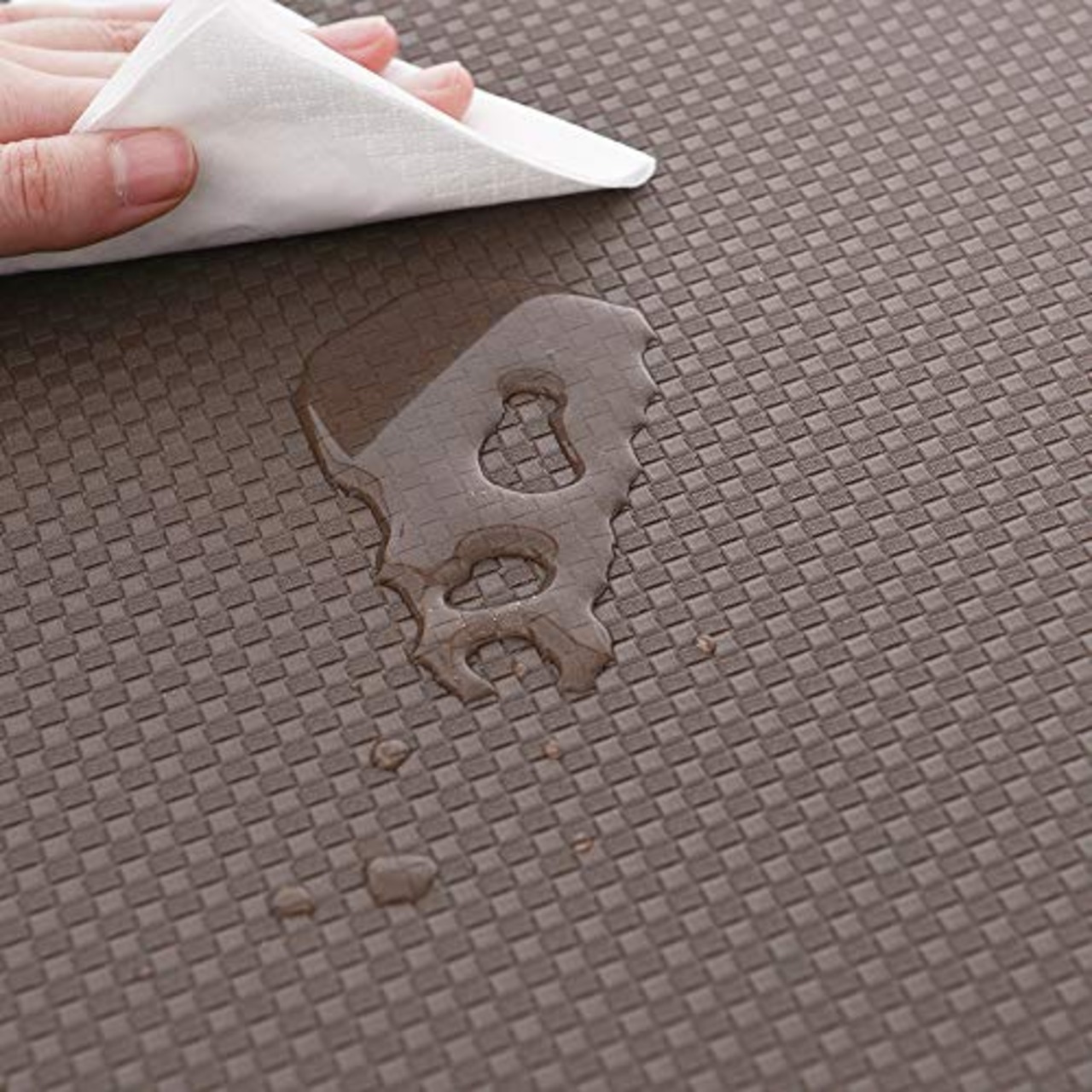 Baibu Home キッチンマット 60×240cm PVC 厚さ8mm 洗濯いらず 低反発クッション ずれない 台所 マット 防汚 拭ける ブラウン