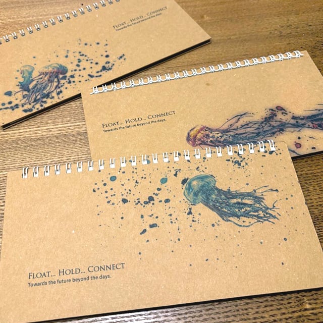 A4縦1/3 ヨコ型リングノート_海月（くらげ） | seed-time