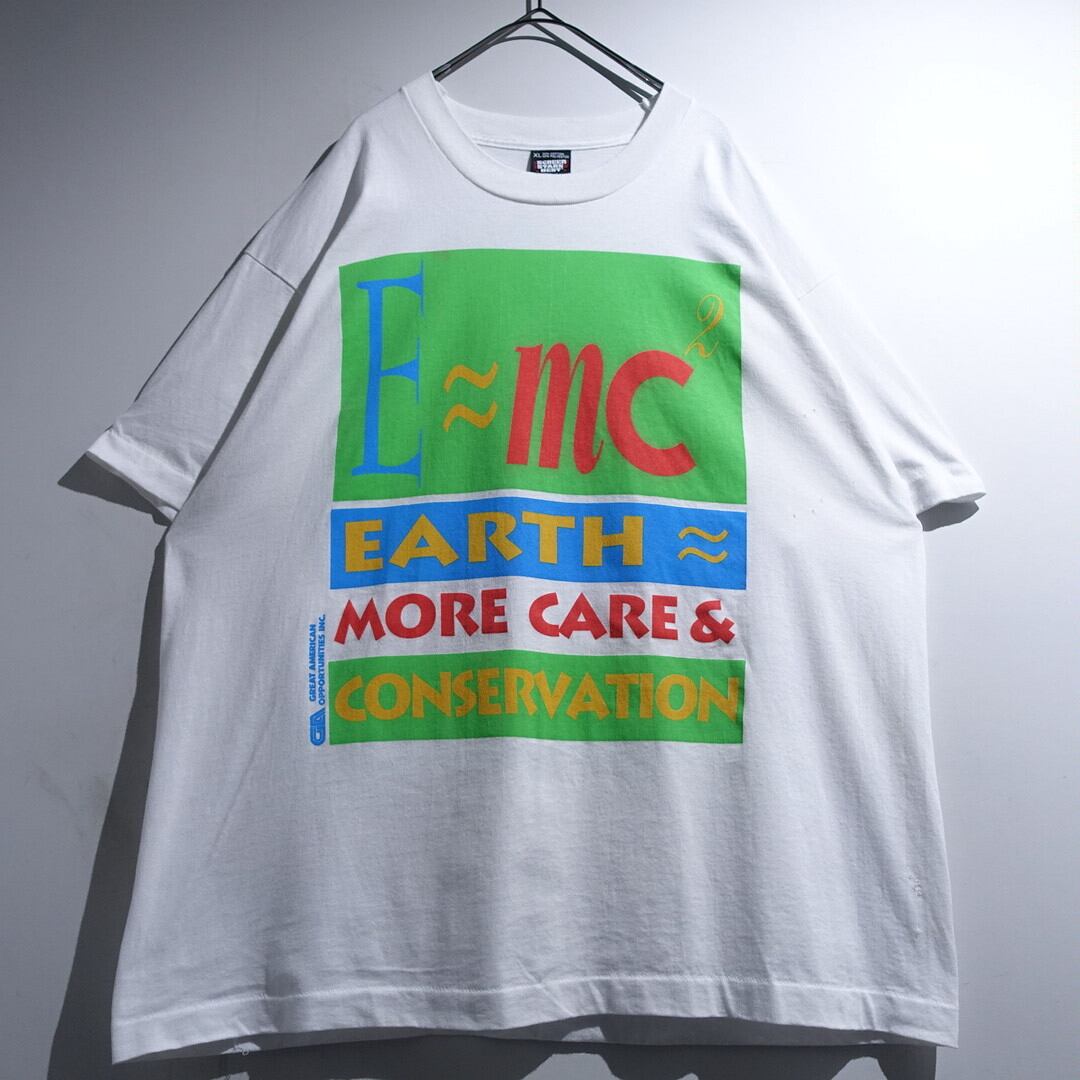 90s White Albert Einstein E=mc' Graphic Print T-Shirt
