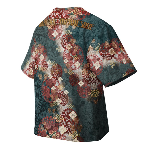 和紋様装飾　御召茶　和柄ユニセックス 180G Performance Tシャツ