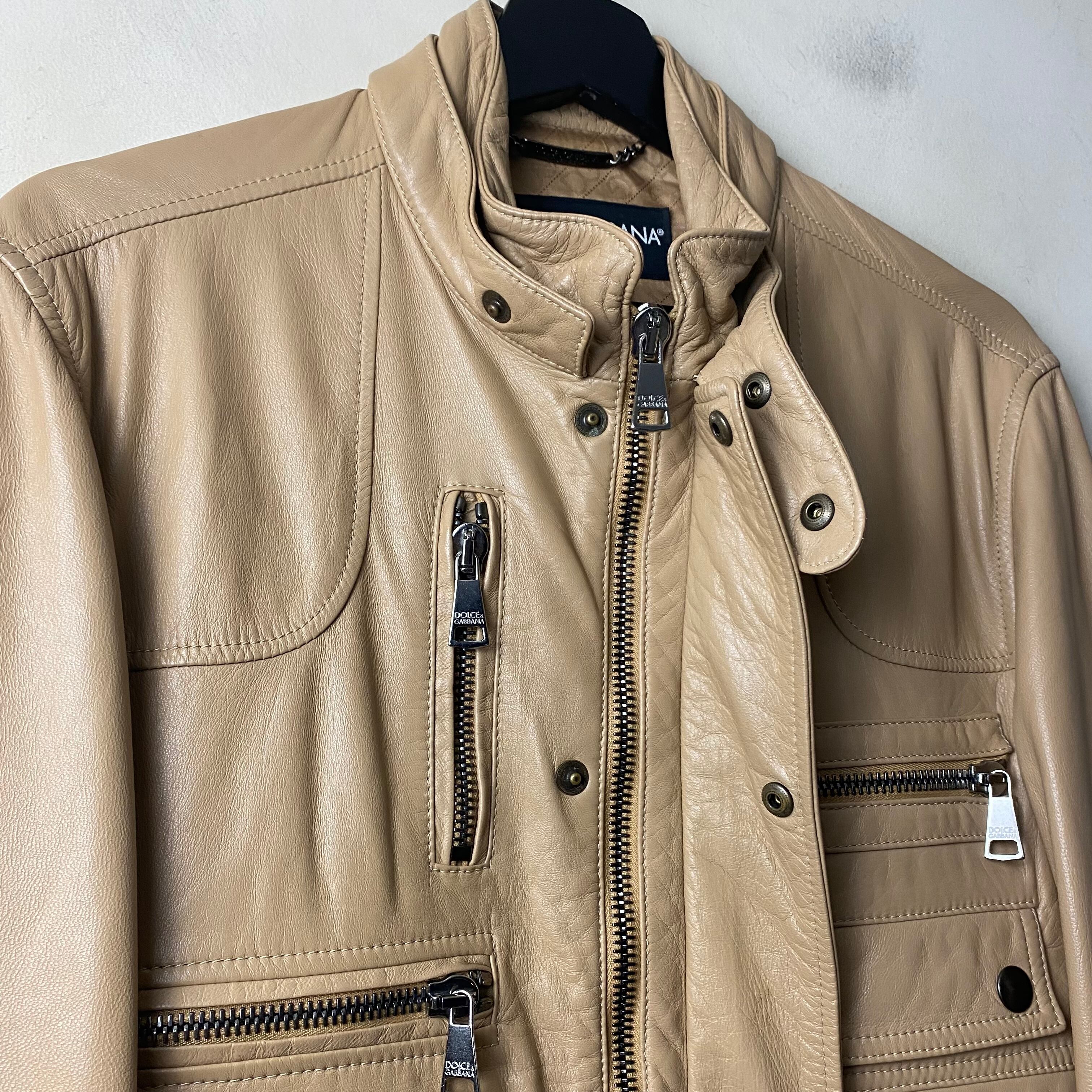 DOLCE&GABBANA skin color leather riders jacket | NOIR ONLINE