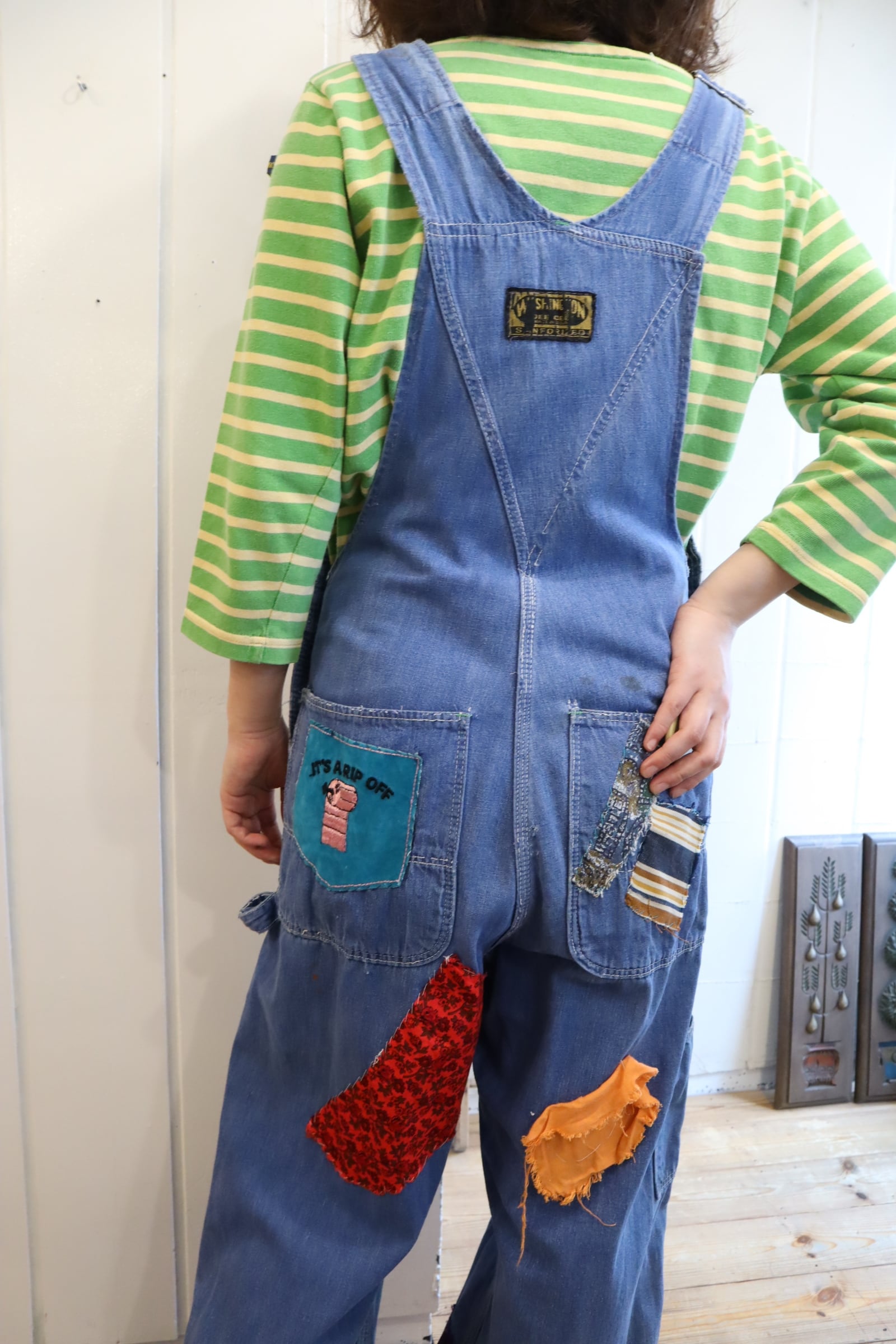60s WASHINGTON DEE CEE blue patch denim overall [l-5251] | Fizzvintage