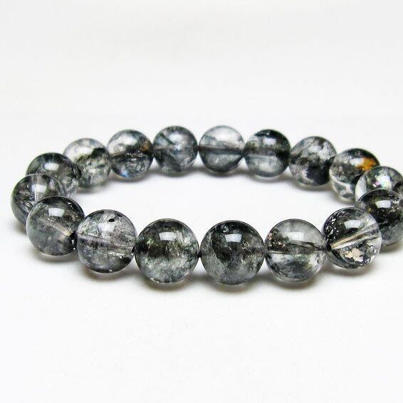 ブラックエレスチャルクォーツ ブレスレット 12mm 一点物 おまかせ便 111-53848