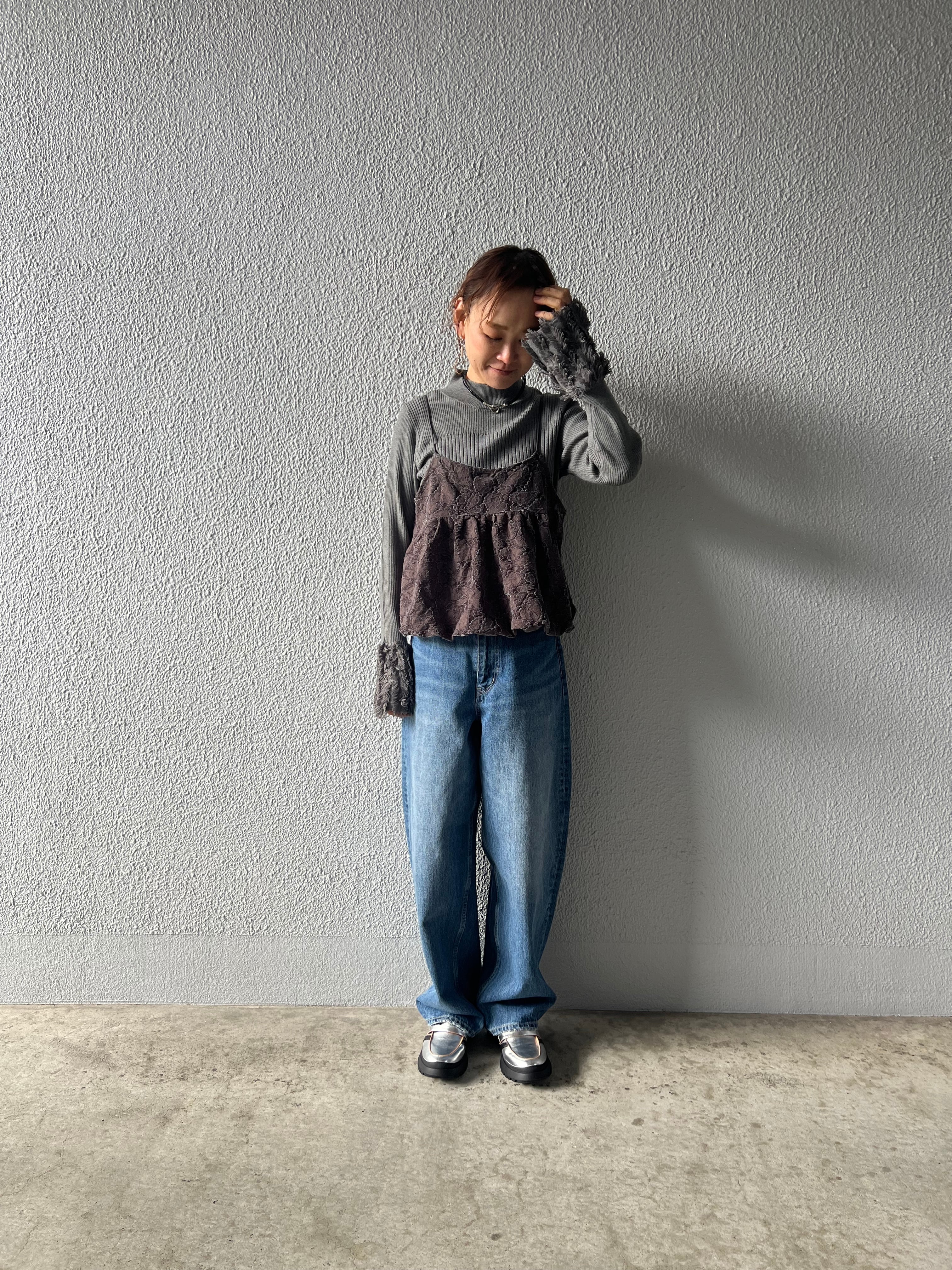 【SELECT】フリンジカフスリブニット 326720