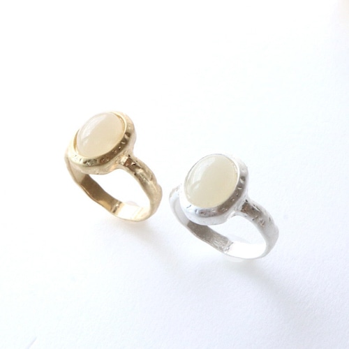 White Stone Bumpy Ring