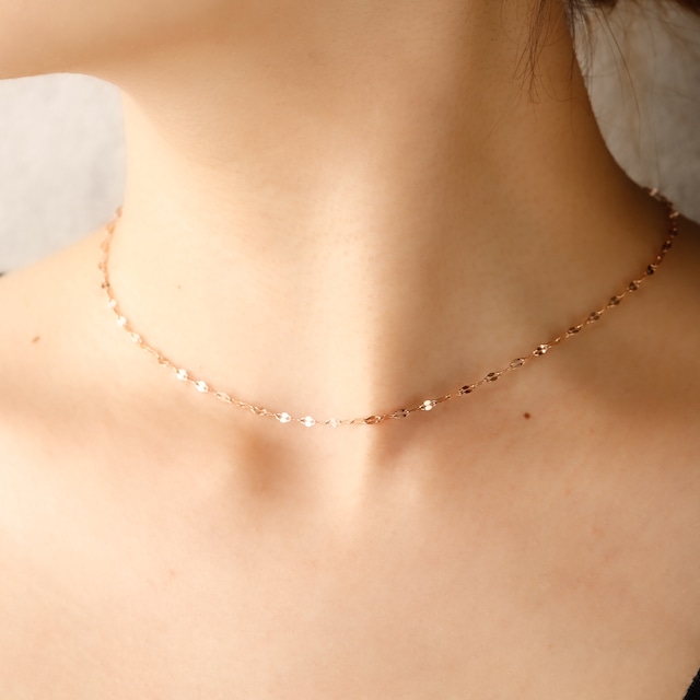 316L petal chain necklace（ pinkgold ）