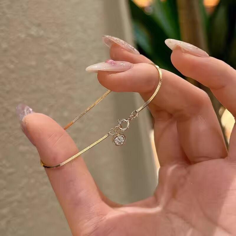 金アレ対応 シンプルチャームブレスレット(01020)