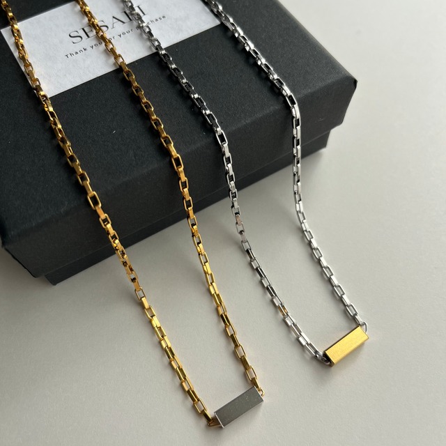 【UNISEX】MIX CHAIN NECKLACE