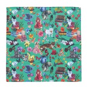 Nathalie Lete Handkerchief Cats　ナタリーレテ　ハンカチーフグリーン　キャッツ