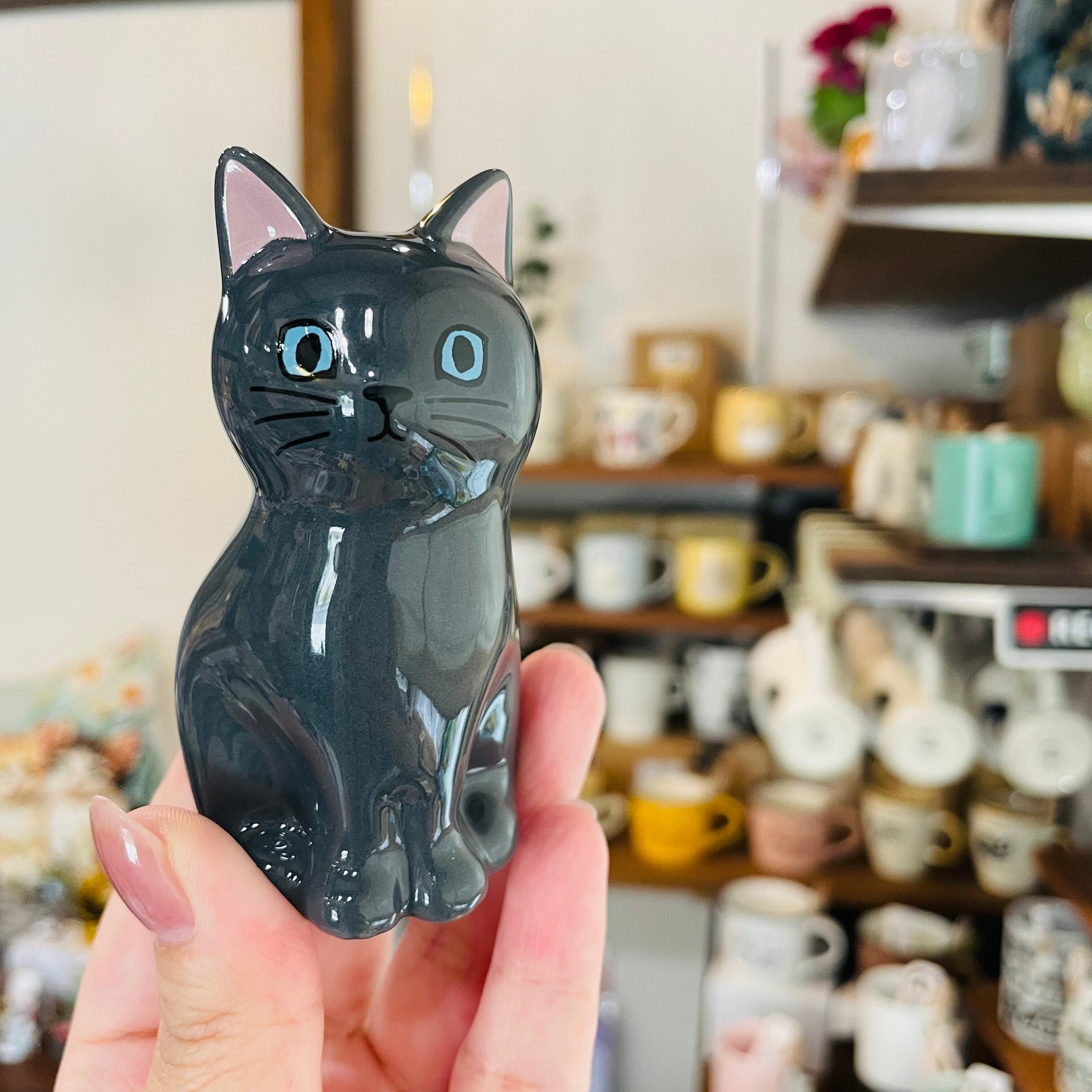 フラワーベース| ペンスタンド|くろこねこB 猫 ねこ ネコ 猫雑貨 ねこモチーフ 猫グッズ ネコ柄 花瓶 花器 花びん フラワーベース 置物 オブジェ フラワーアレンジ ペン立て ペンスタンド 陶器 かわいい おしゃれ レディース プレゼント 贈り物 ギフト