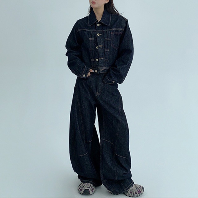 simple denim set-up　デニムシンプルセットアップ　J1269
