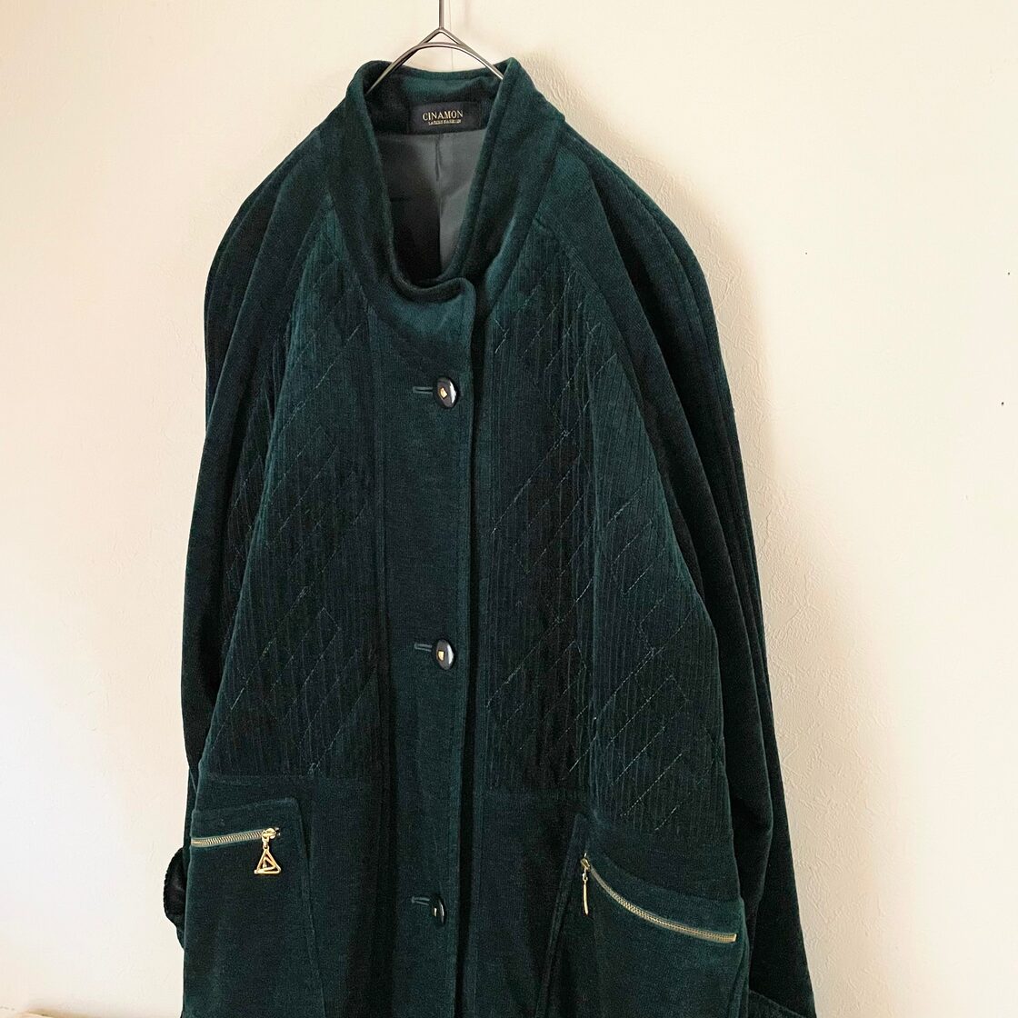 80s 深緑 厚手コート 昭和レトロヴィンテージ古着 | PAY ID