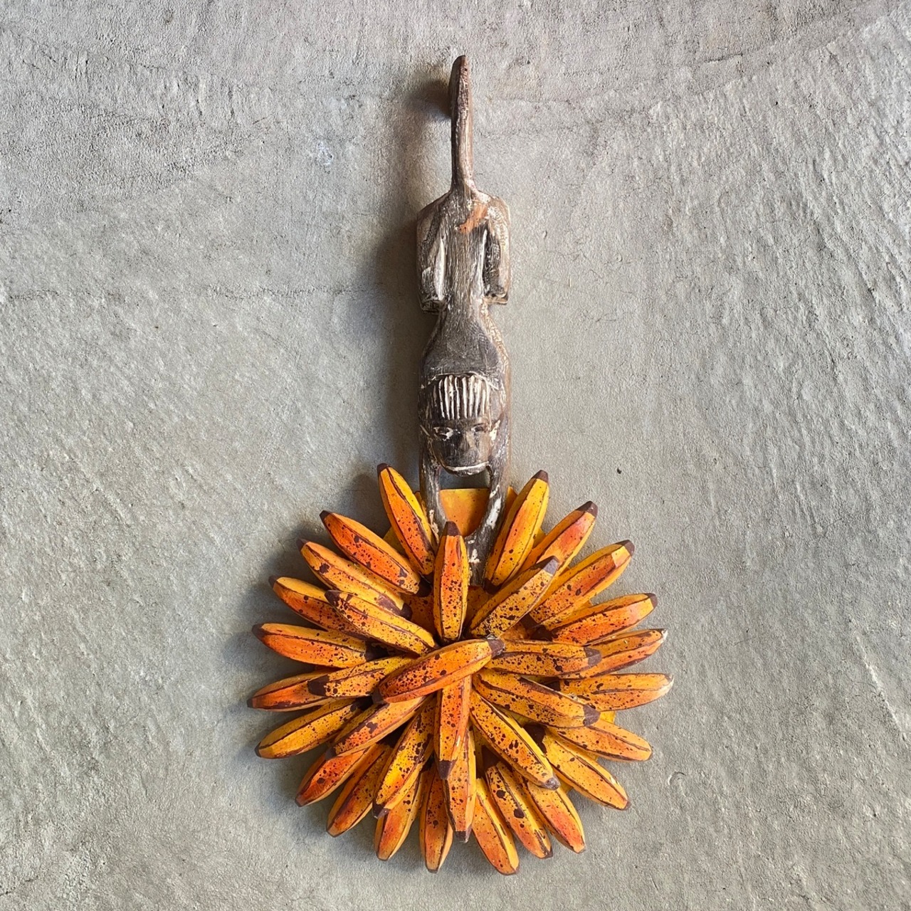 フォークアート OA 壁掛け サルとバナナ