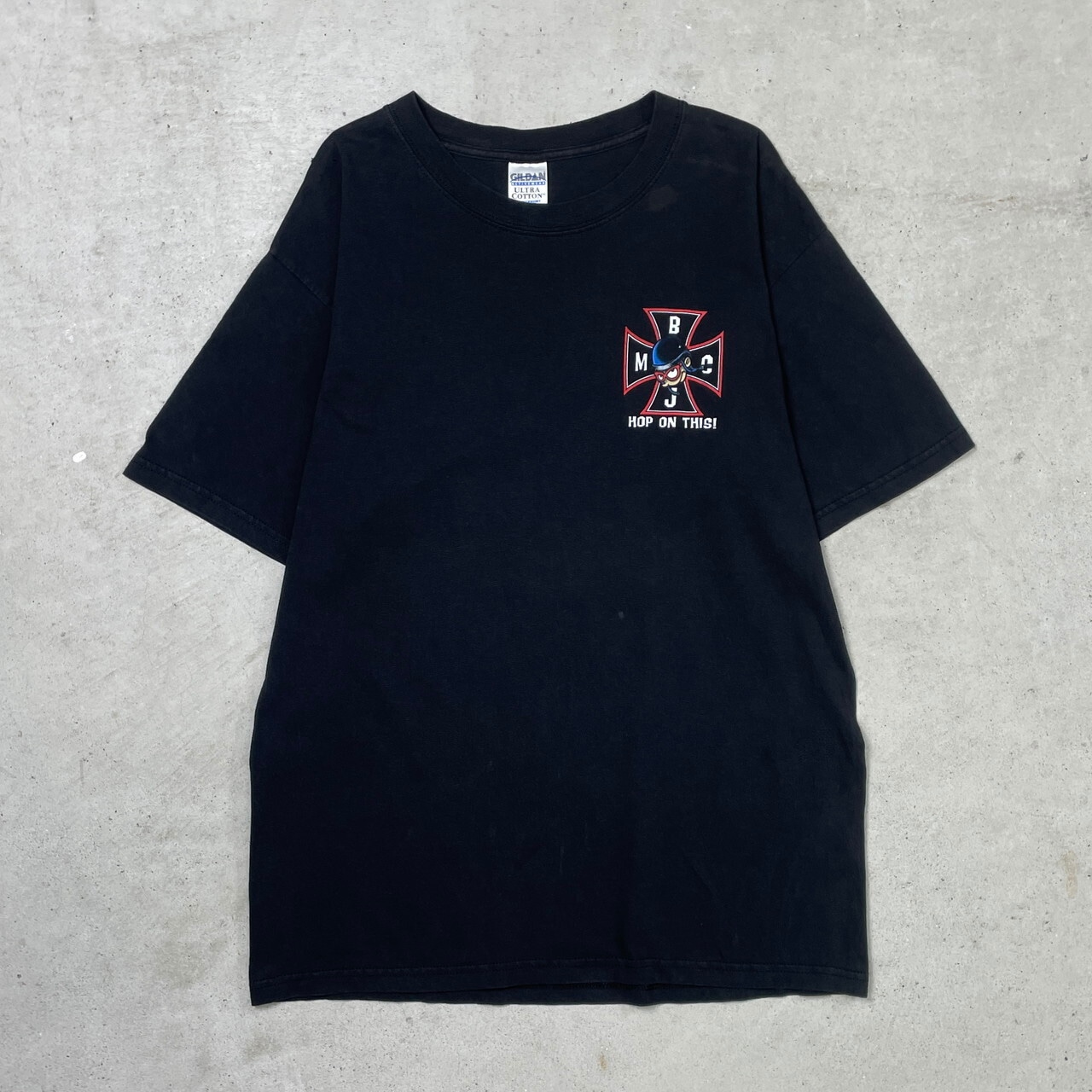 00年代 BIG JOHNSON JOHNSON モーターサイクルプリントTシャツ メンズ 