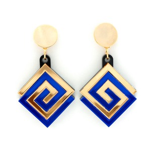 MYSTIC FORMS   FORM057 UXMAL Stud Earrings - Gold, Blue