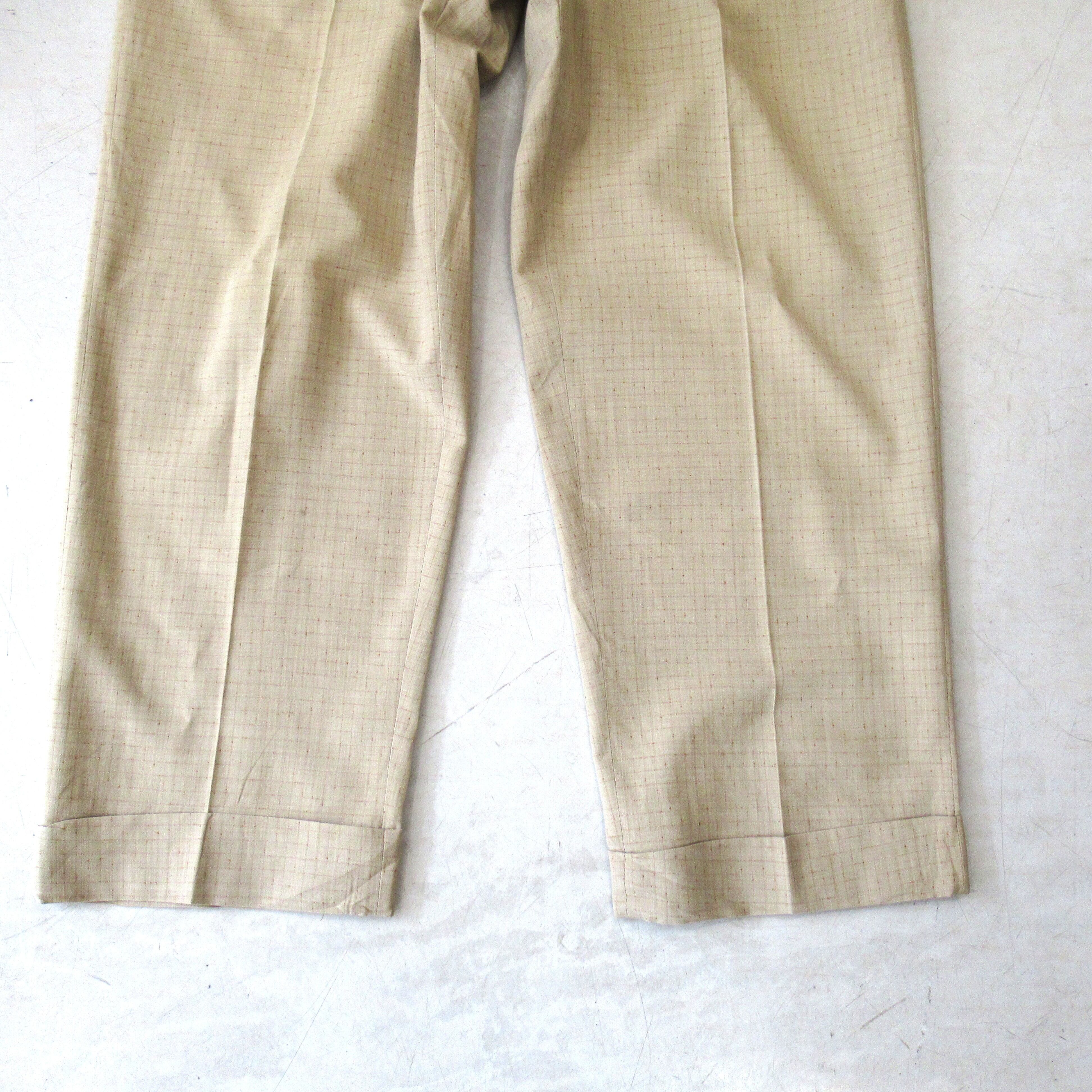 60S Unknown カスリ柄 Wool Slacks【About W31 L29】 | drop by