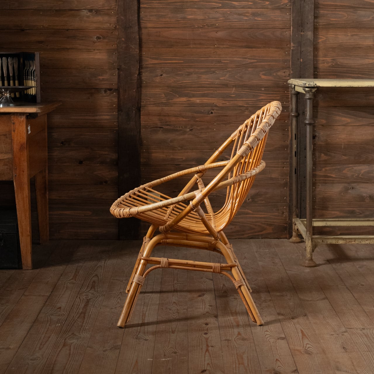 Rattan Chair / ラタン チェア〈椅子・ソファ・籐張り・店舗什器