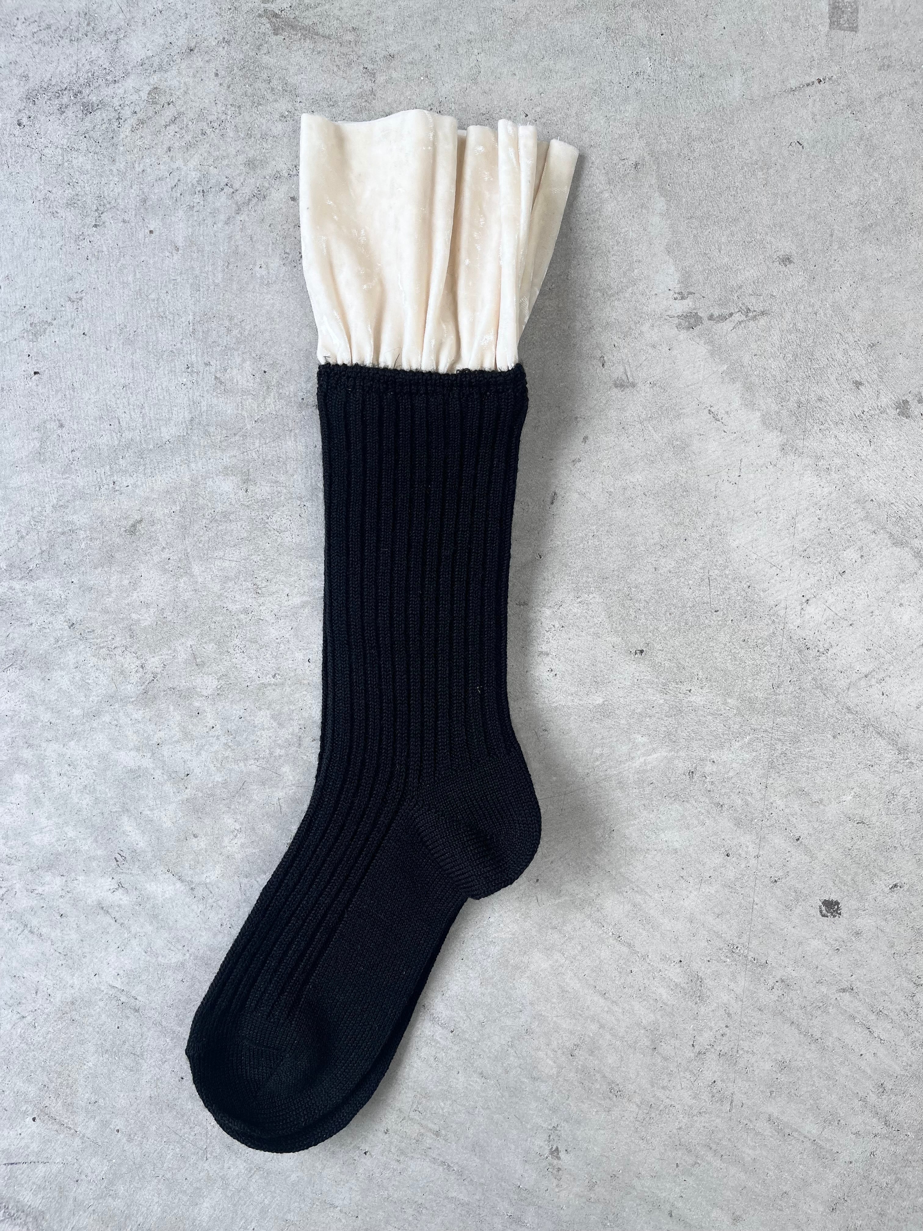 FAKUI / 【22-24cm】velours frill socks FK-212