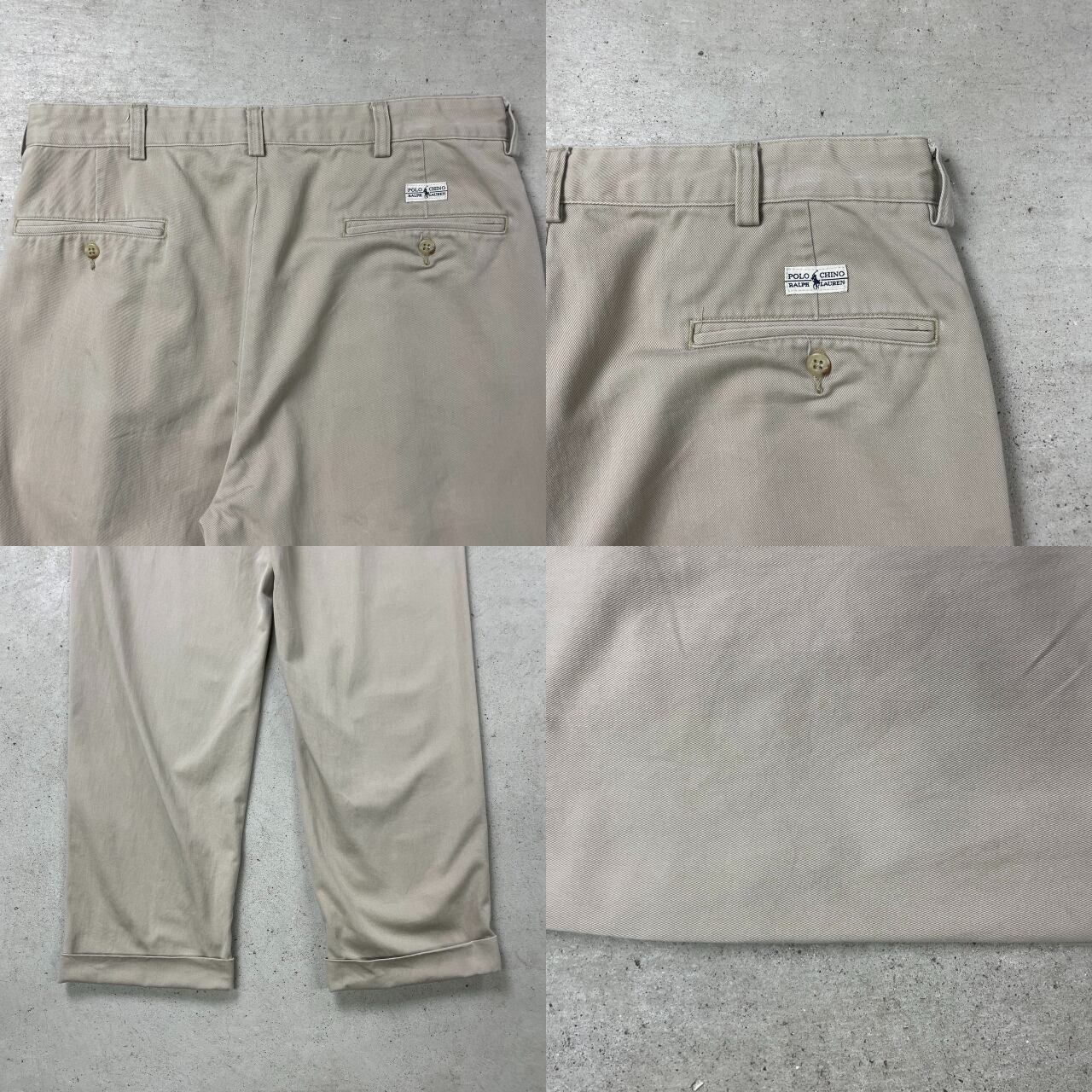 90s RalphLauren ツータックワイドチノトラウザー ポロチノ USA 90年代 Polo Ralph Lauren ポロラルフローレン ワイドチノパンツ 2