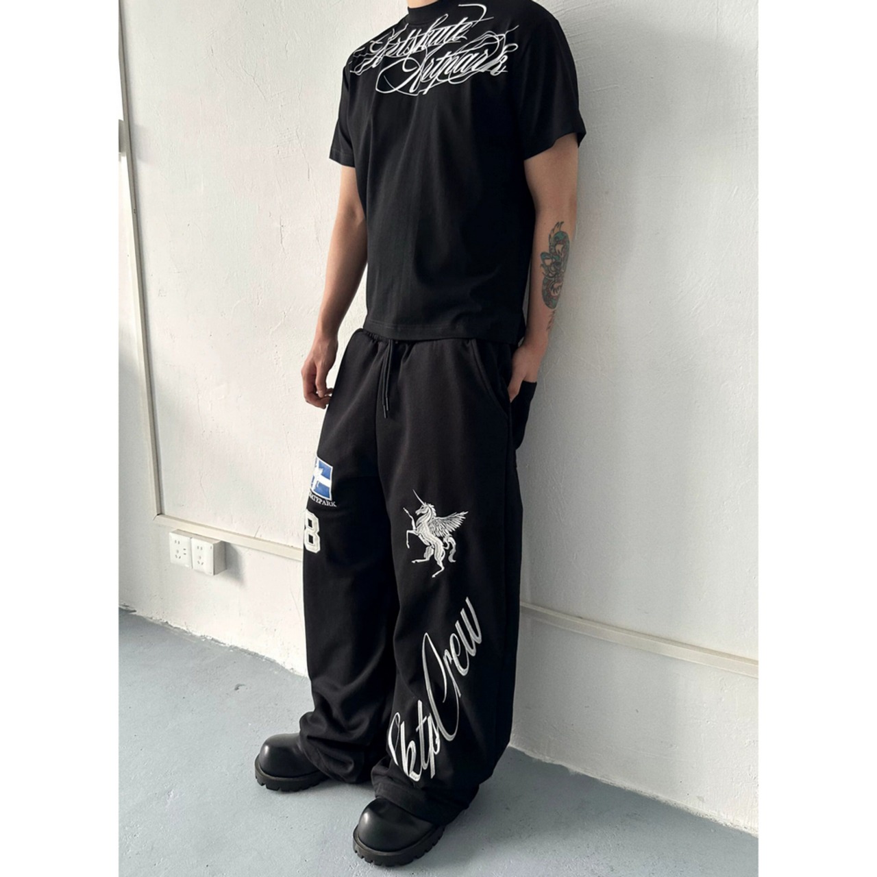 ストリート 刺繍スウェットパンツ P418
