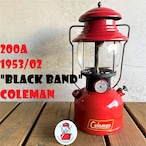コールマン 200A 1953年2月製造 ブラックバンド ランタン フルオリジナル サンシャインマーク パイレックス グローブ ビンテージ 超希少 美品
