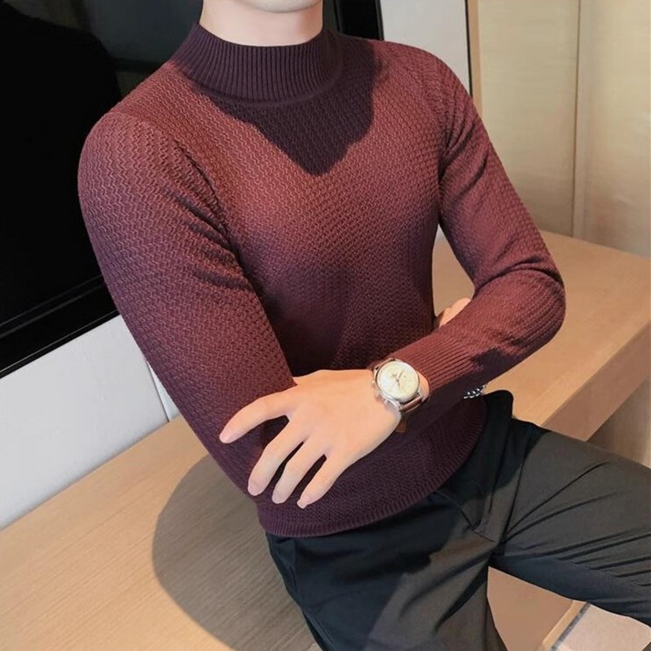 half turtleneck sweater 00247