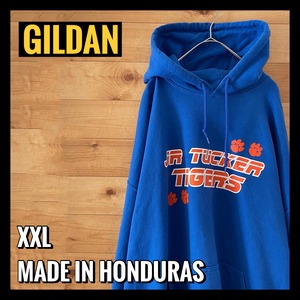 【GILDAN】高校 フットボール ロゴ プルオーバー パーカー ゆるだぼ オーバーサイズ 2XL アメリカ古着