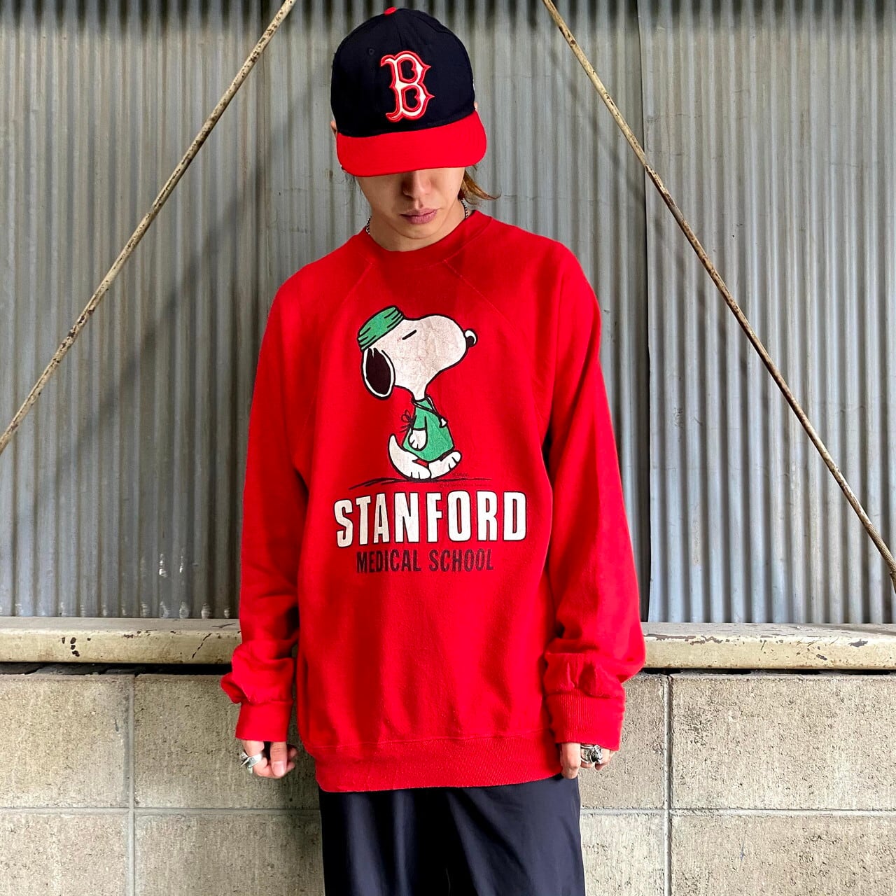 【希少】80s USA製 SNOOPY スヌーピー パロディ スウェット XL