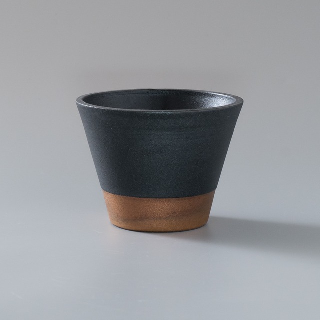黒磁/銅色彩 植木鉢（４号）