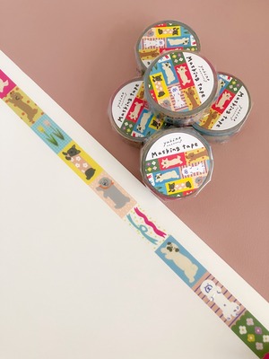 マスキングテープ15mm「rakugaki dogs」