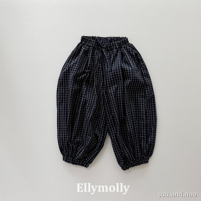 取寄:ELLYMOLLY オータムグリッドバルーンパンツ※送料無料
