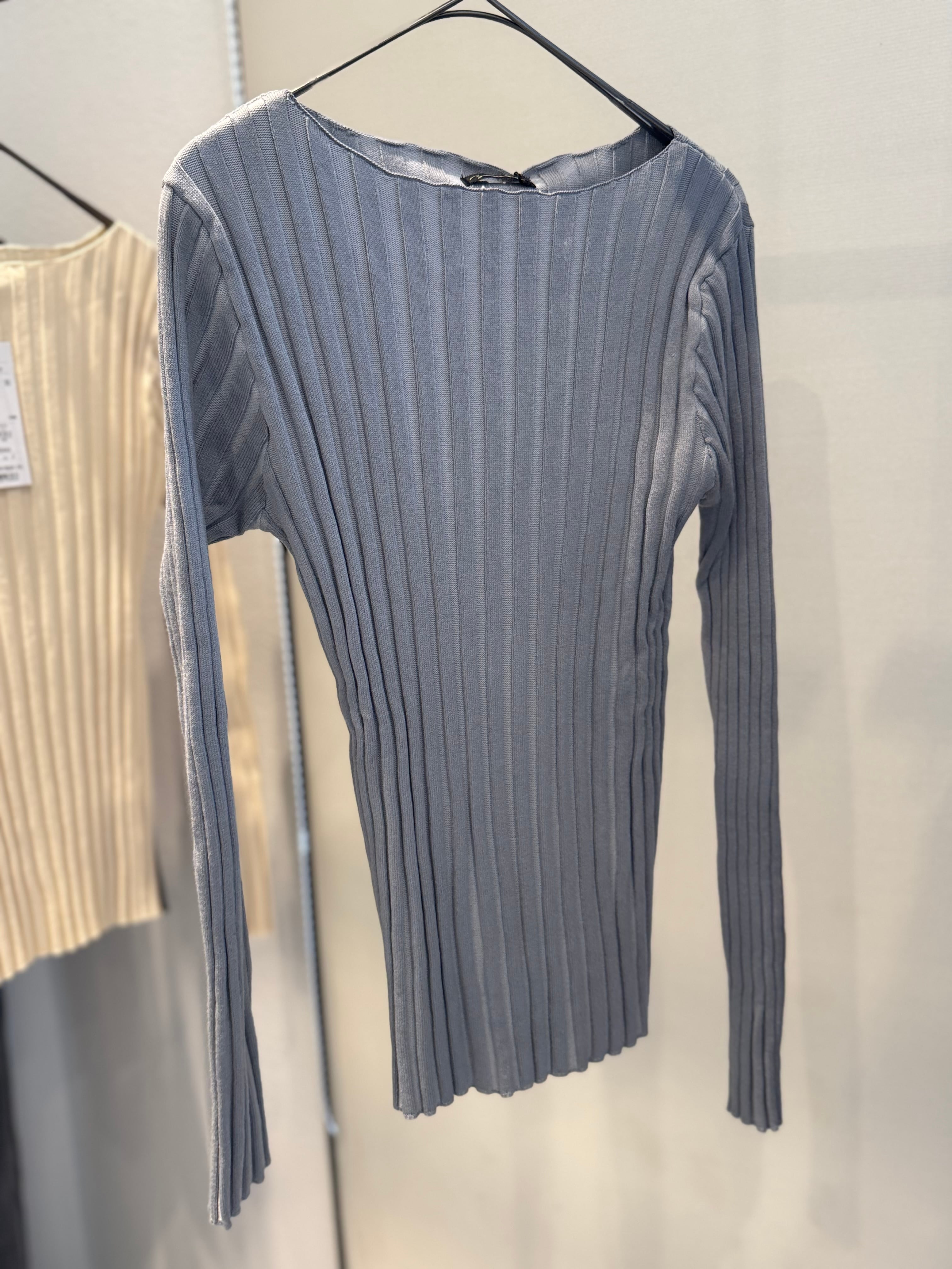 【 SELECT】ワイドリブボートネックプルオーバー 19-0444