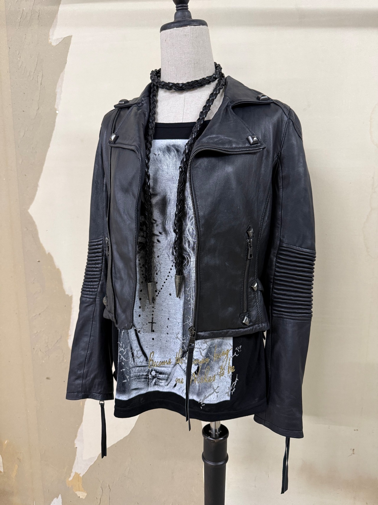 faux leather jacket