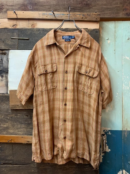 90's POLO RALPH LAUREN LINEN CHECK SHIRT