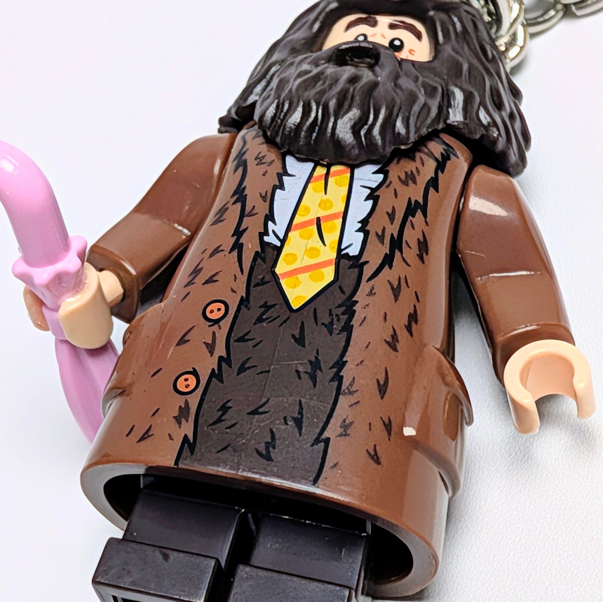 ★ブロックフィギュアキーホルダー★【 Harry Potter / ハリー ポッター 】ルビウス・ハグリッド 正装おめかしver. / Hogwarts ( ホグワーツ ) / グリフィンドール 〚アメリカン雑貨 アメトイ〛