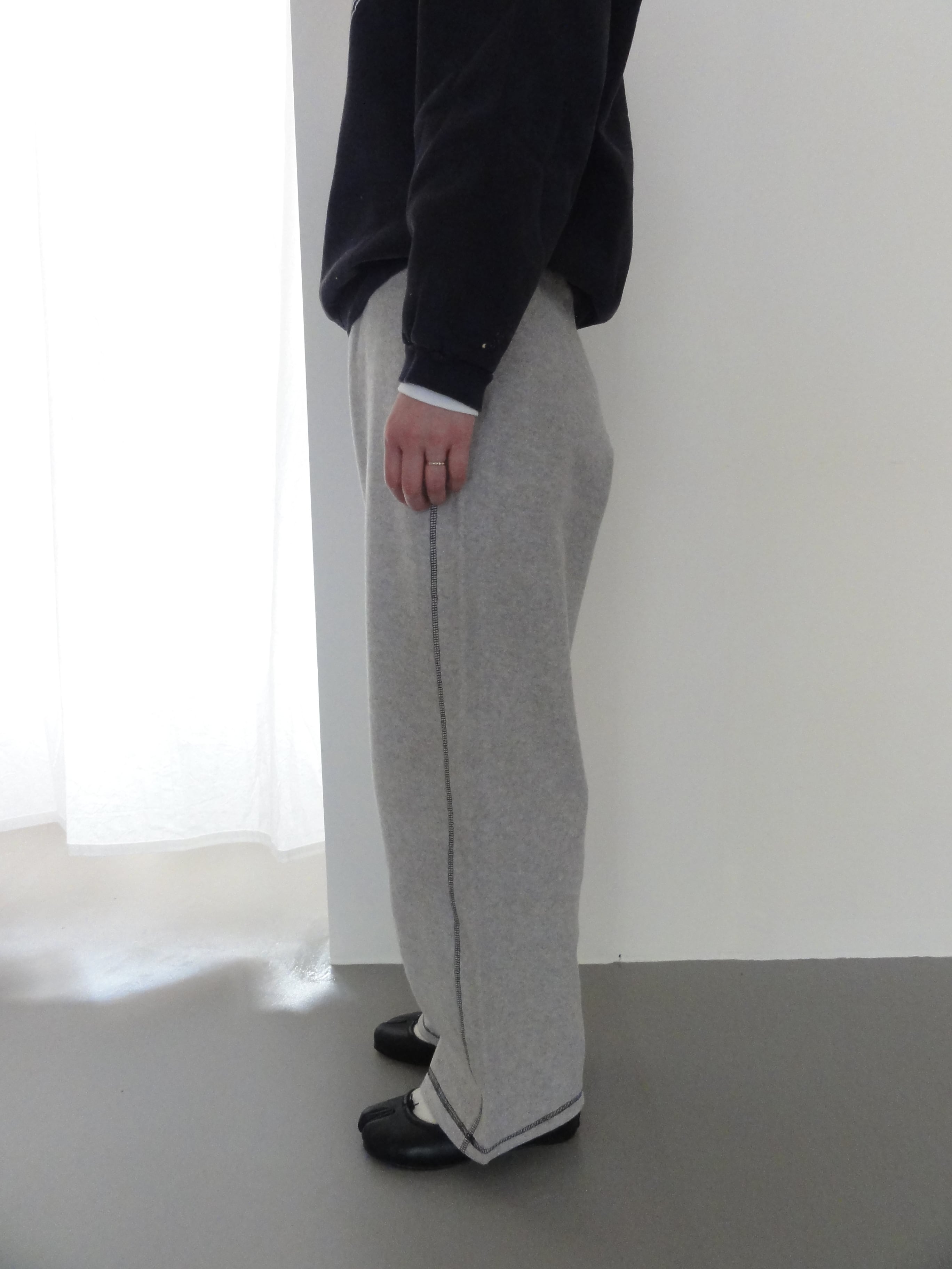 Baserange (ベースレンジ) FOLD SWEATPANTS (Grey Melange) | H Nagano